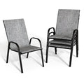 Grey Set of 4 Stackable Patio Dining Chairs S79536