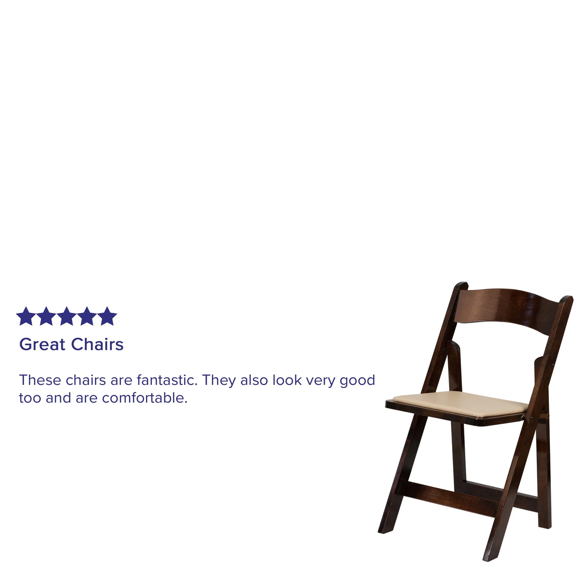 2 Pack Wood Folding Chair with Vinyl Padded Seat A75700