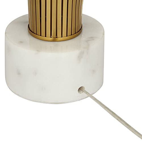 30" Tall Gold Metal Marble End Table Lamp V6039