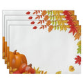 Colorful Fall Leaves Faux Leather Placemats 12 X 18 in 6-Count Q119305