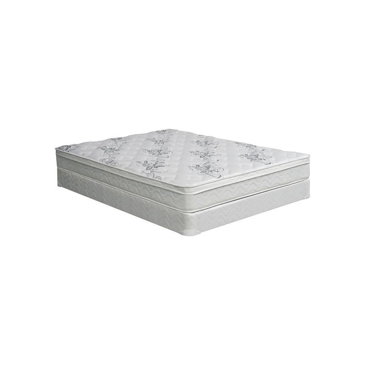 White 9-Inch Twin Euro Top Fabric Mattress I8693