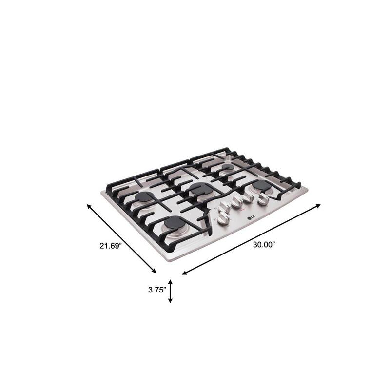 30 in. 5 Burner Stainless Steel Gas Cooktop F21036