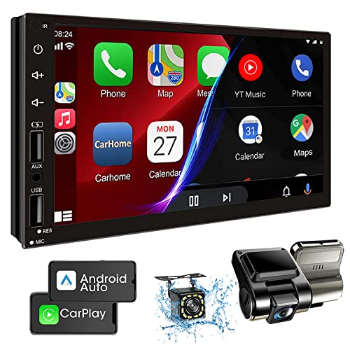 Double Din Car Stereo with 7inch Touchscreen, Bluetooth, Camera, FM Radio H88233