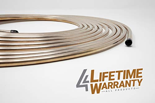 25 ft 1/4 Copper-Nickel Brake Line Tubing Coil and Fitting Kit I375567