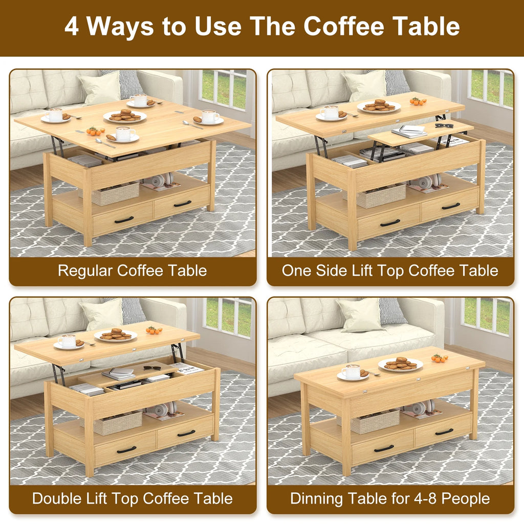 Lift Top Coffee Table with 2 Storage Drawer M71536