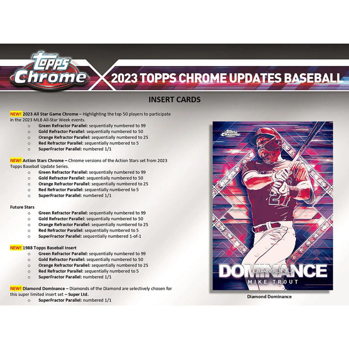 2023 Chrome Update Series Baseball Trading Card Hobby Jumbo Box R51618