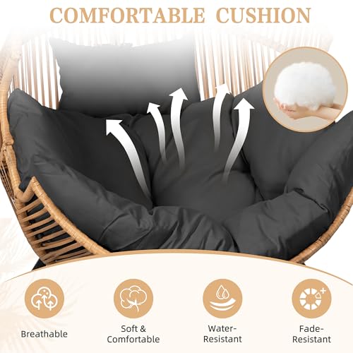 Oversized PE Rattan Wicker Egg Chair with Cushion O416