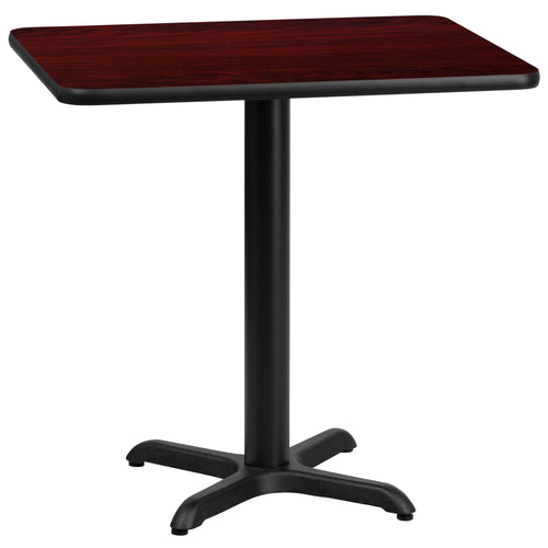 24"x30" Rectangular Mahogany Laminate Table Top with 22"x22" Base Q4959