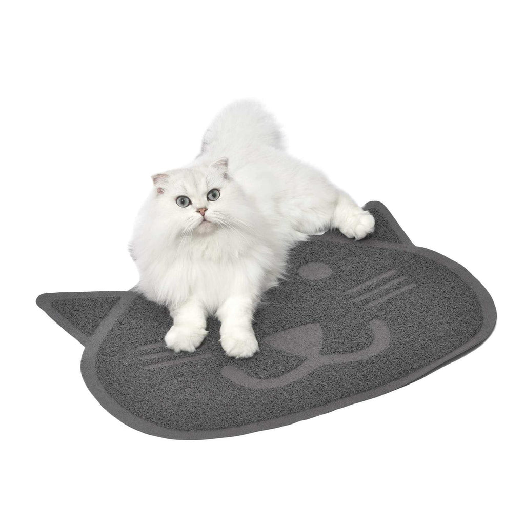 Grey Cat Shaped Litter Trapper Mat I1059