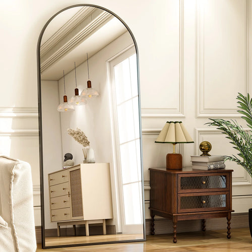 31x71 Black Arched Full Length Floor Mirror G185