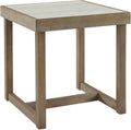 Contemporary End Table with Faux Carrara Marble Top Y859602