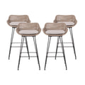 Wicker and Metal Outdoor Barstools with Cushion, Set of 4 I695929
