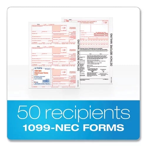 1099-Nec Tax Forms, 8.5 X 11, 50/pack I15662