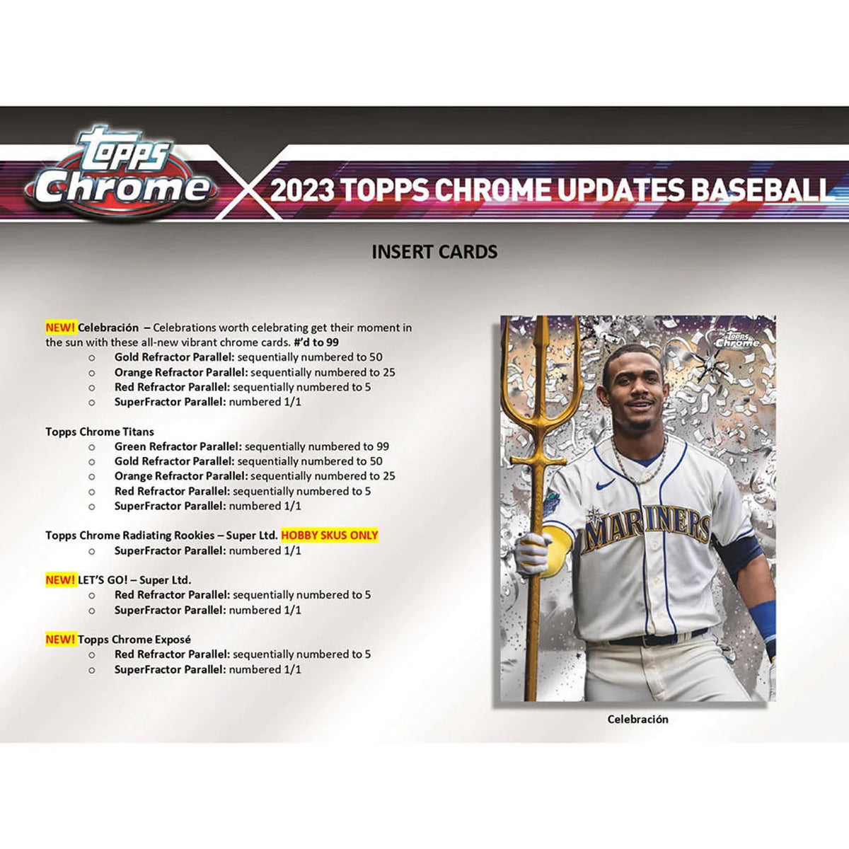 2023 Chrome Update Series Baseball Trading Card Hobby Jumbo Box R51618