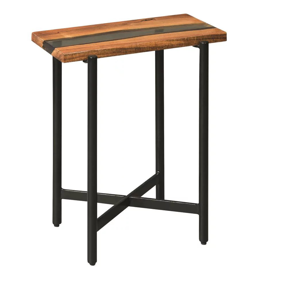 Acacia Wood and Acrylic Nesting End Tables, Set of 2 E77306