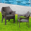 Outdoor Dining Chairs Set of 4 Stackable Wicker H98565