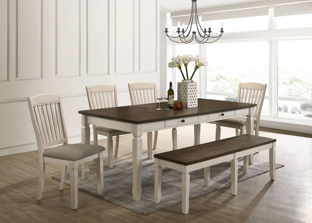 Weathered Oak Cream Dining Table V91219