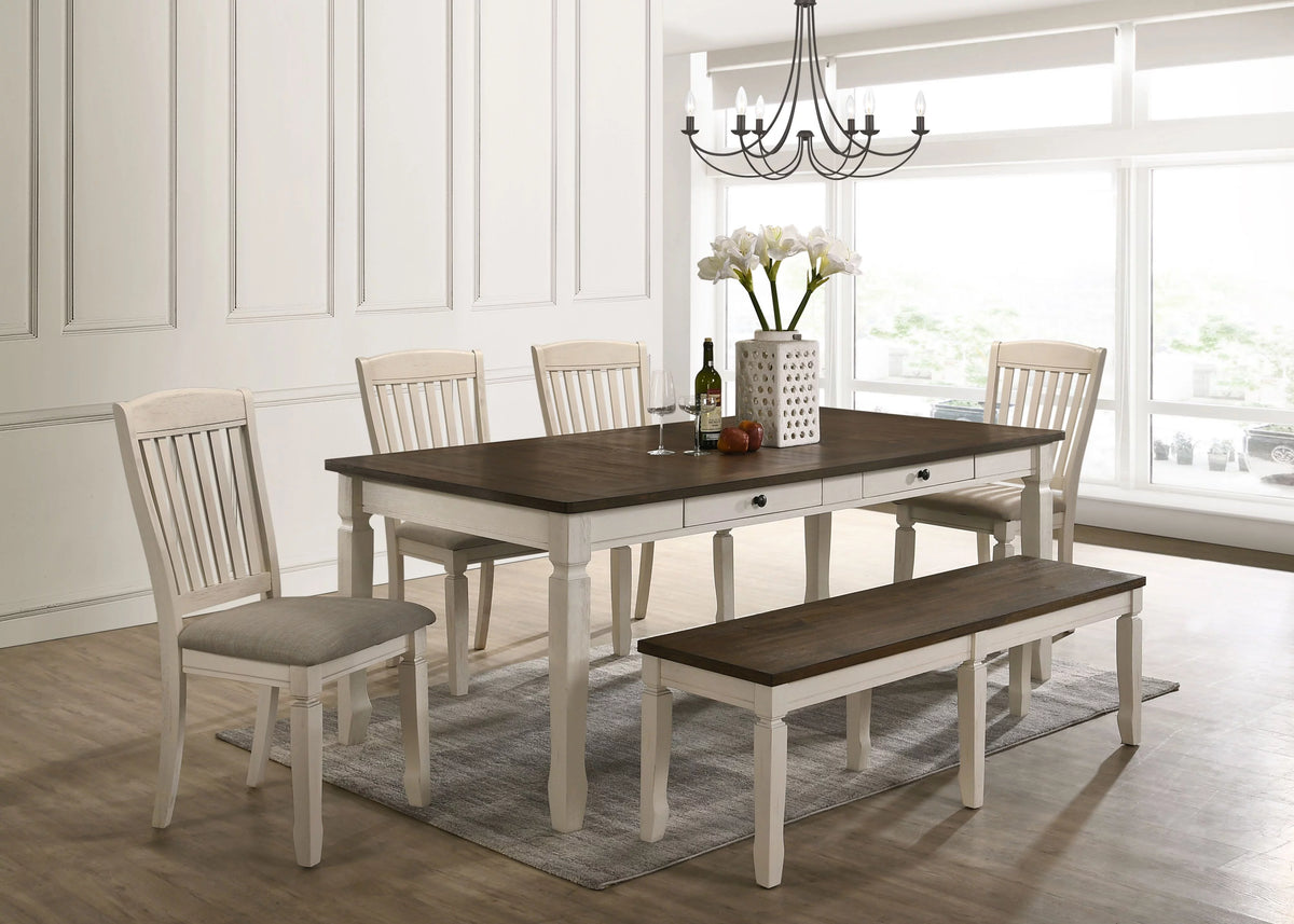 Weathered Oak Cream Dining Table V91219