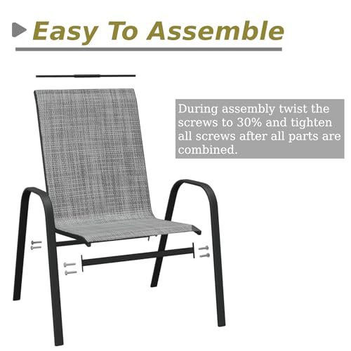 Grey Set of 4 Stackable Patio Dining Chairs S79536