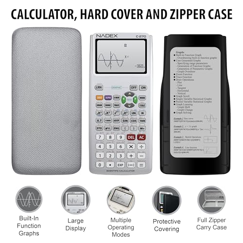 Black Graphing Scientific Calculator with Carrying Case P518