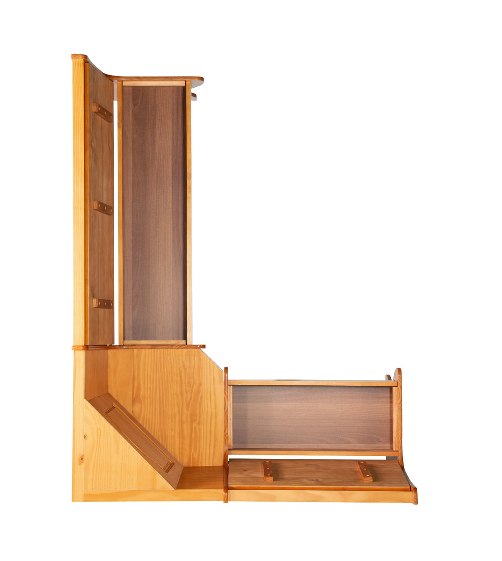 Corner Dining Nook with Storage, Seats 4, Natural Honey Finish Q133