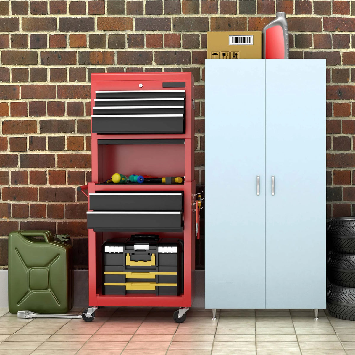 6 Drawer Rolling Tool Chest Storage Cabinet I659