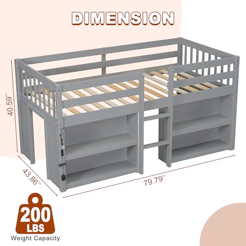 Twin Over Twin Solid Wood Bunk Bed with Trundle and Storage Stairway I323095
