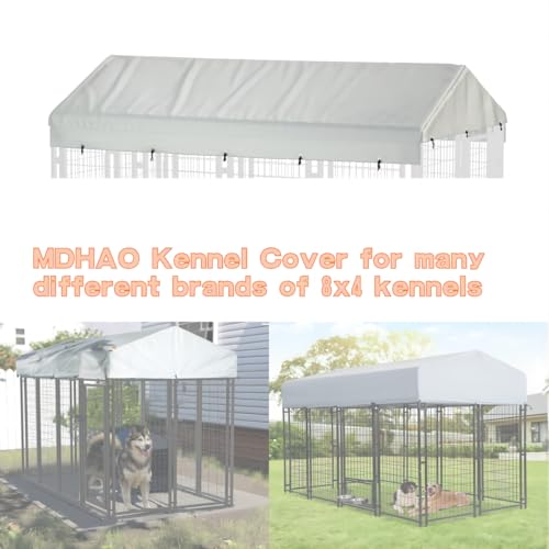 10' x 10' 600D Heavy Duty Waterproof Dog Kennel Top Cover Gray A74092
