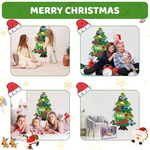 Felt Christmas Tree Set with 32pcs Ornaments W395158