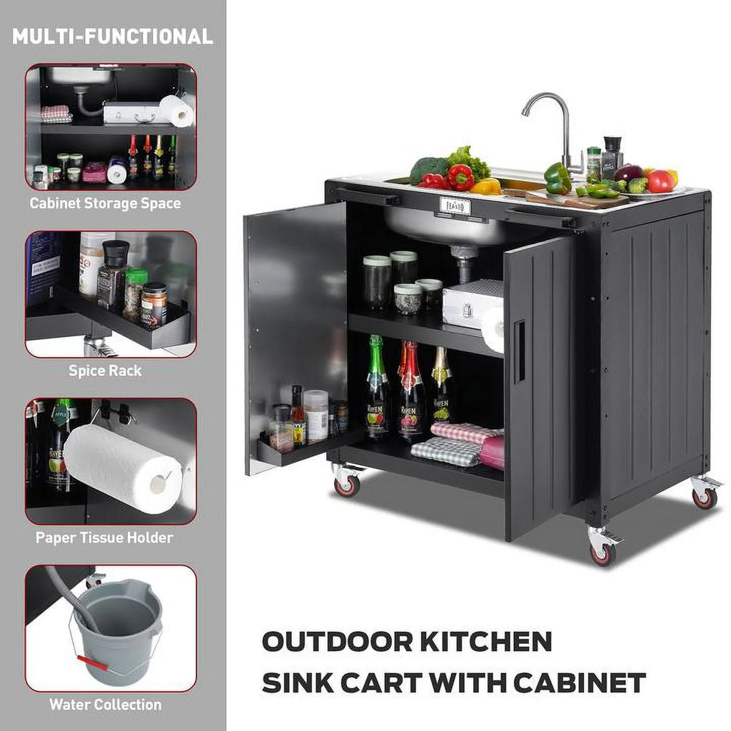 Freestanding Utility Sink with Storage Cabinet V7088