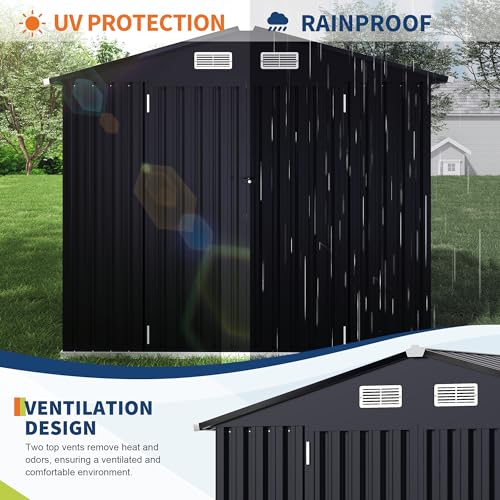 All-Weather Resin Shed with Window, Lockable Door and Vents Z218686