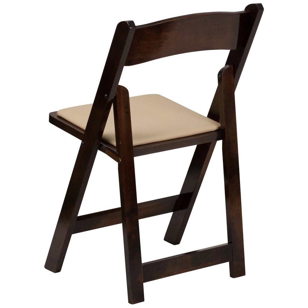 2 Pack Wood Folding Chair with Vinyl Padded Seat A75700