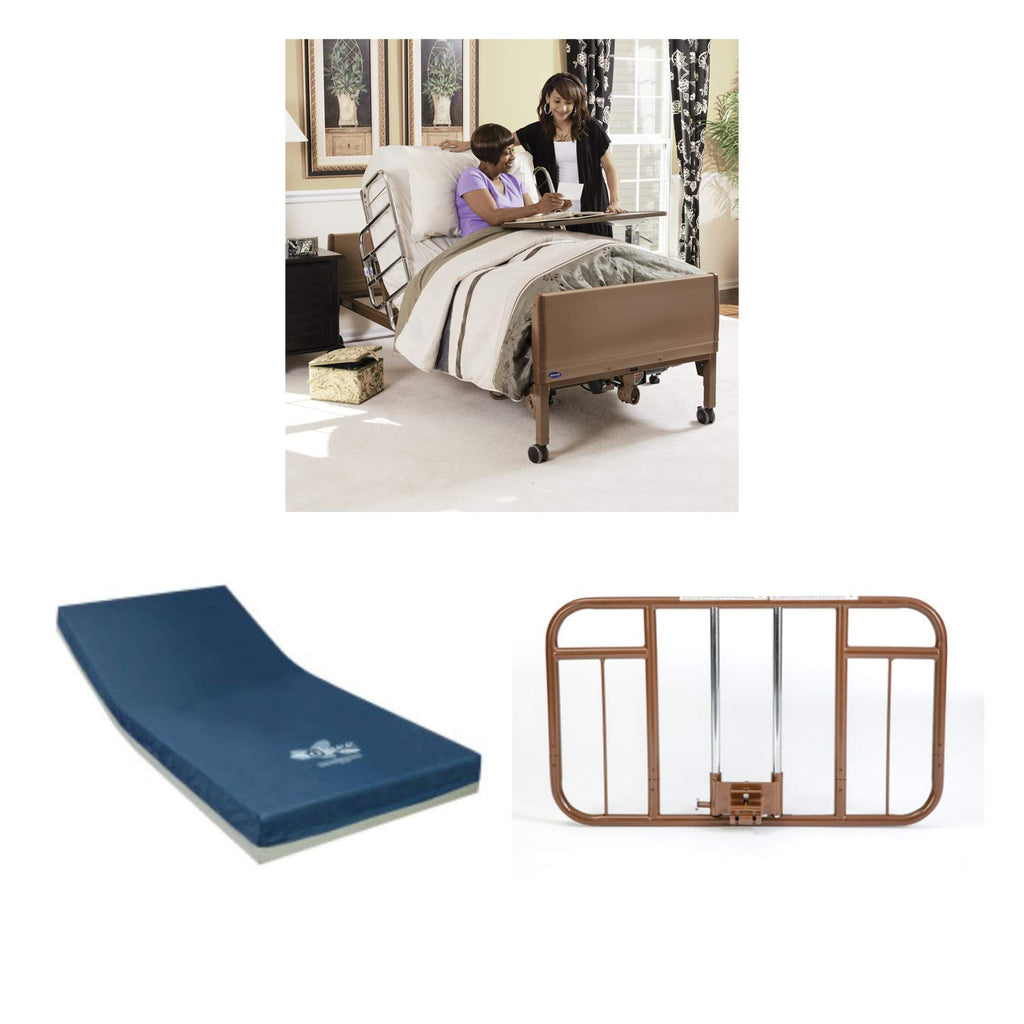 Full-Electric Hospital Bed with Innerspring Mattress and Bed Rails S21650