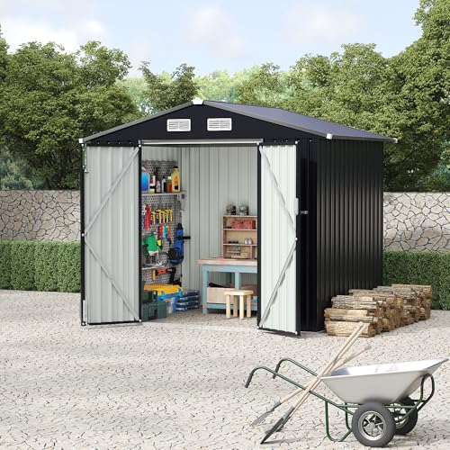 All-Weather Resin Shed with Window, Lockable Door and Vents Z218686