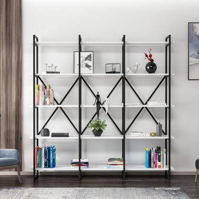 White Metal Etagere Bookcase N292