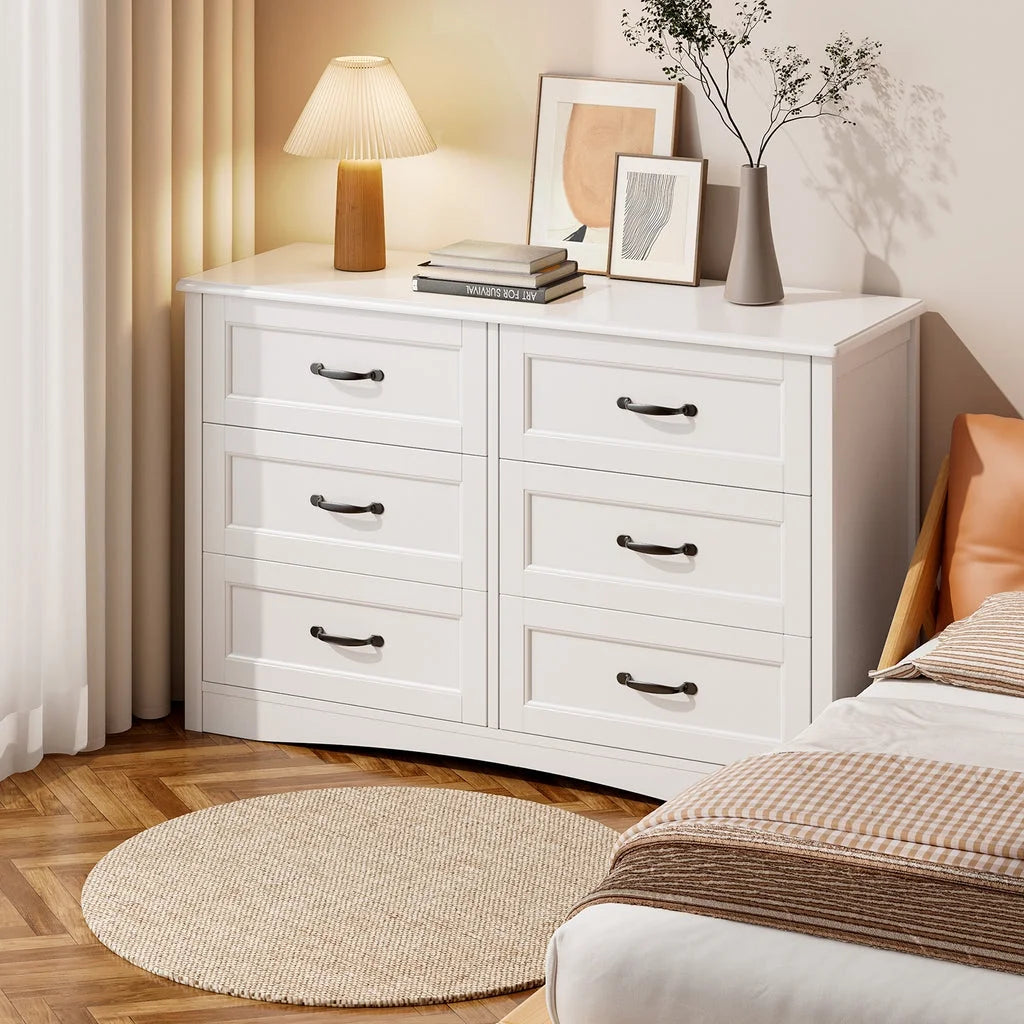 White 6 Drawer Dresser L6982