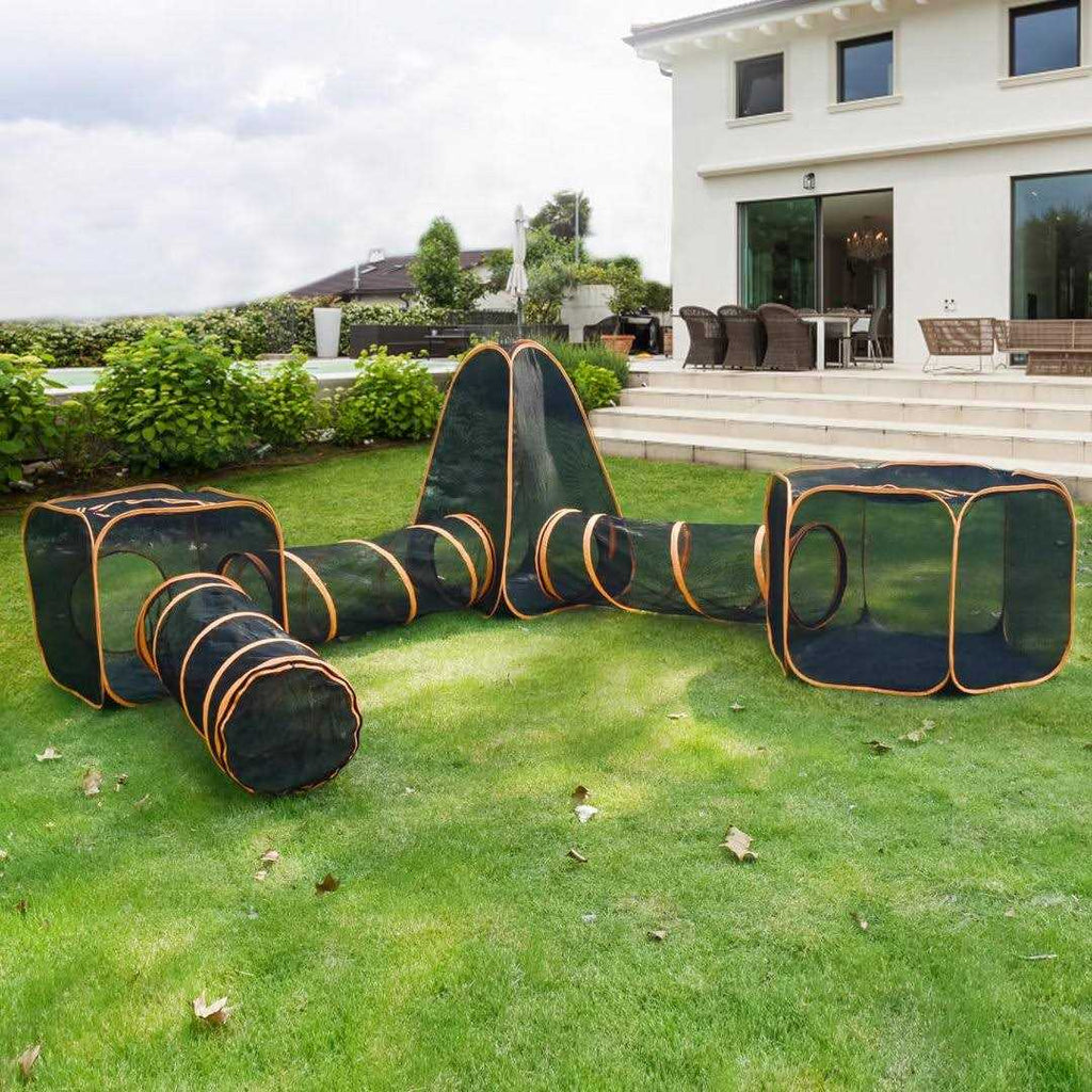 Portable Playpen Enclosures with Tunnel for Cat Dog and Small Animals I255