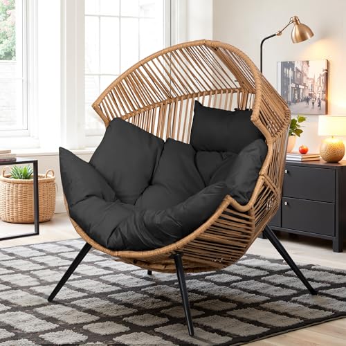 Oversized PE Rattan Wicker Egg Chair with Cushion O416
