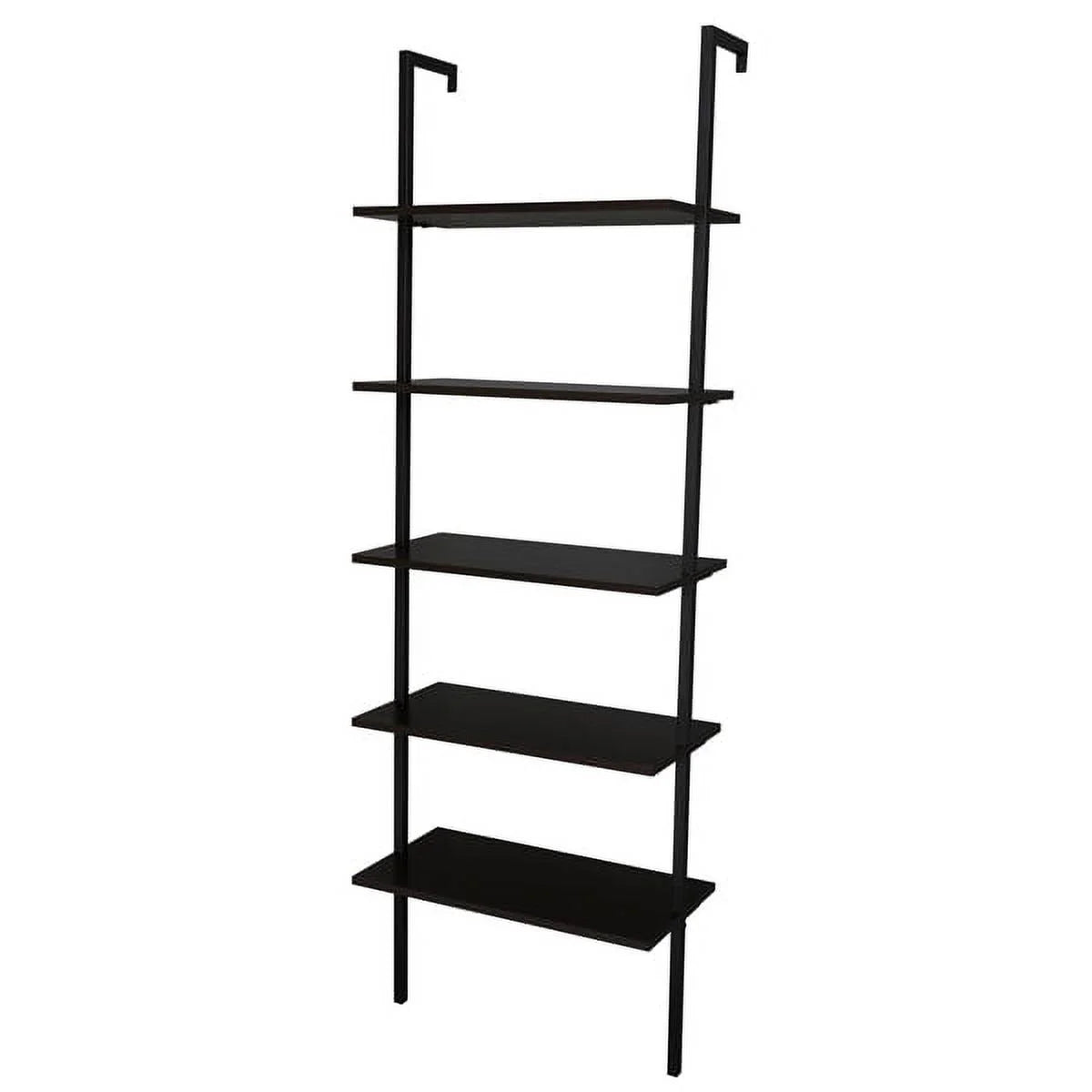 5-Shelf Wood Ladder Bookcase with Metal Frame J149154