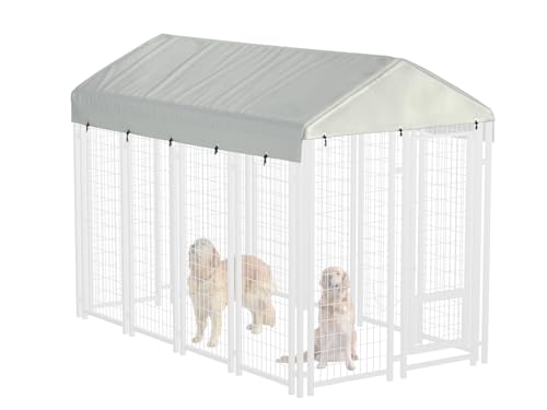 10' x 10' 600D Heavy Duty Waterproof Dog Kennel Top Cover Gray A74092