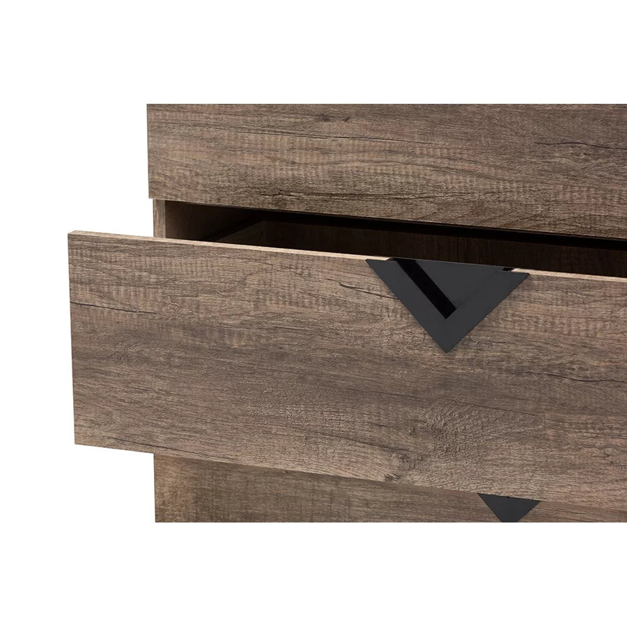 Light Brown Wood 3-Drawer Chest L7584