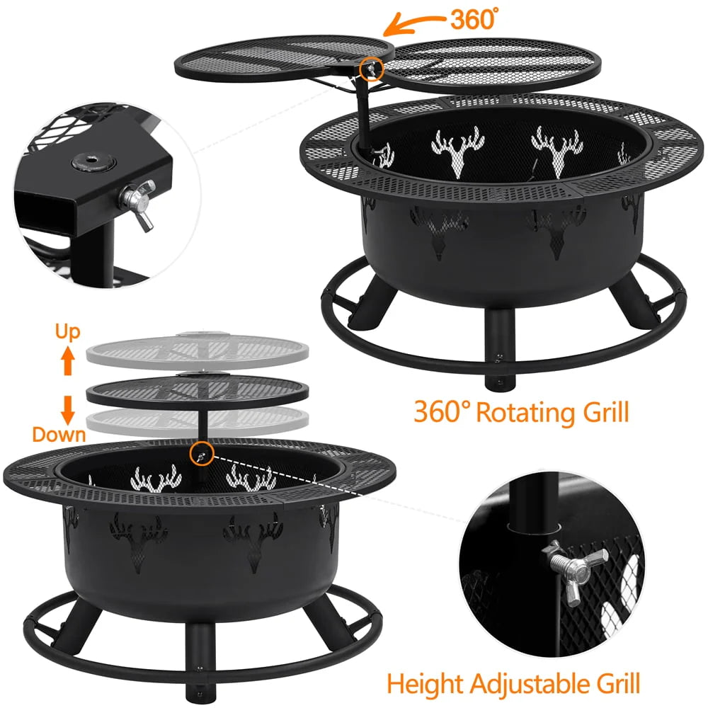 32” Round Wood Burning Fire Pit X5477