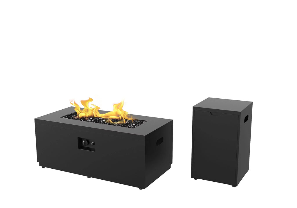 Black 42 Rectangle Gas Fire Pit U946