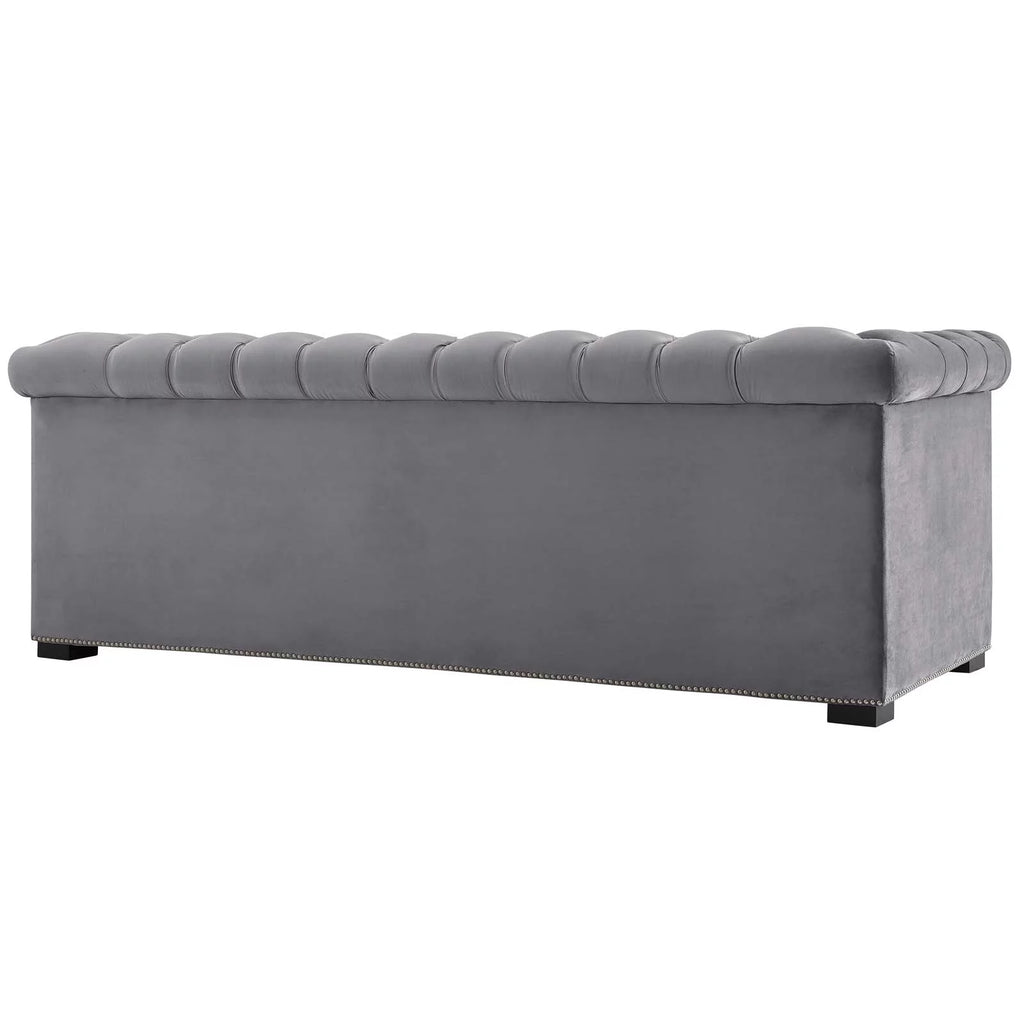 Gray Velvet Sofa H6742