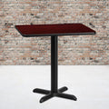 24"x30" Rectangular Mahogany Laminate Table Top with 22"x22" Base Q4959