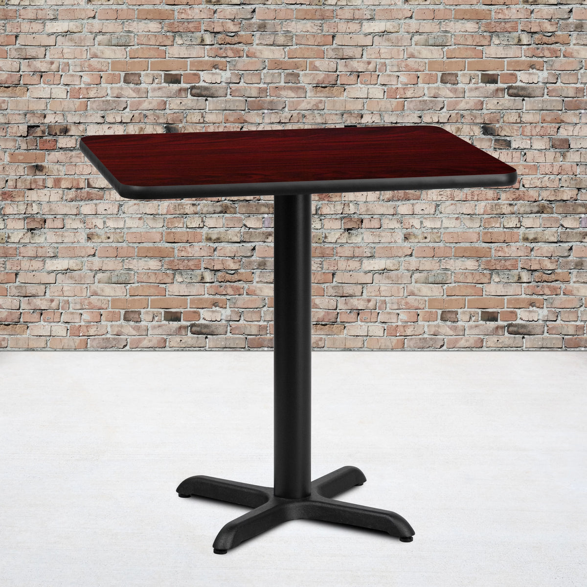 24"x30" Rectangular Mahogany Laminate Table Top with 22"x22" Base Q4959