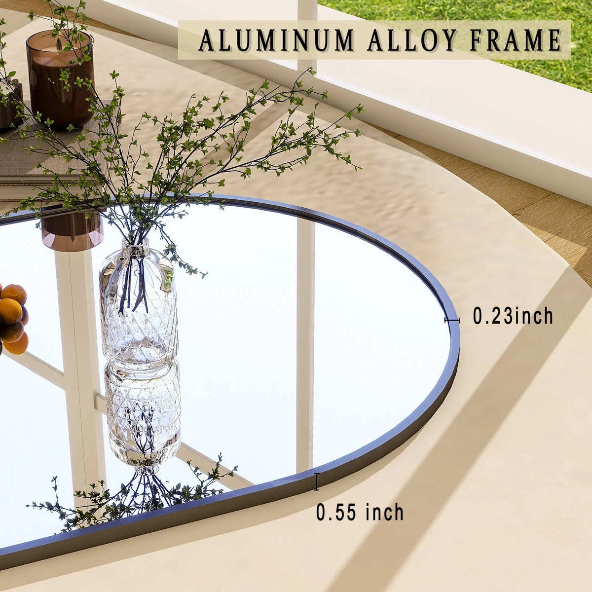 31x71 Black Arched Full Length Floor Mirror G185