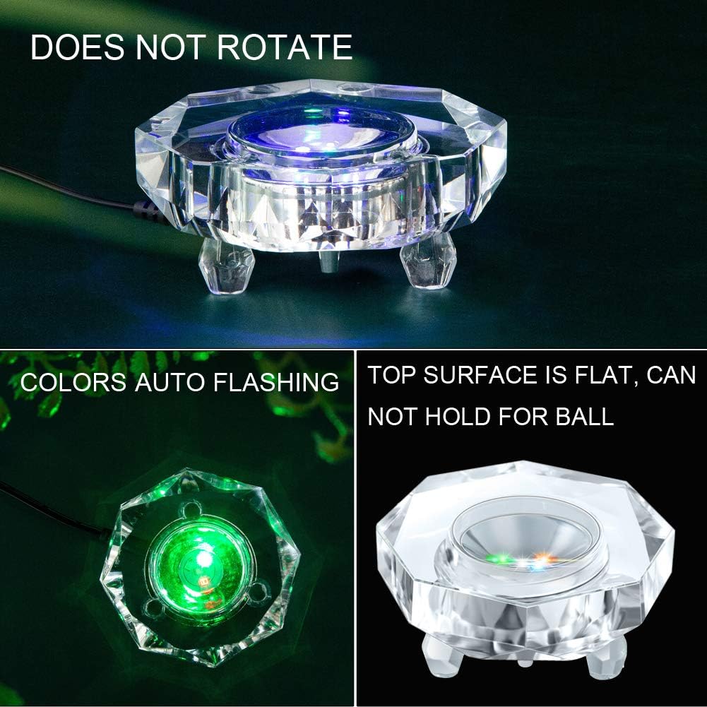 Crystal LED Light Base Multicolor Auto Flashing Pedestal W78526