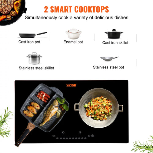 24 inch 2 Burners Ceramic Glass Electric Cooktop S6929
