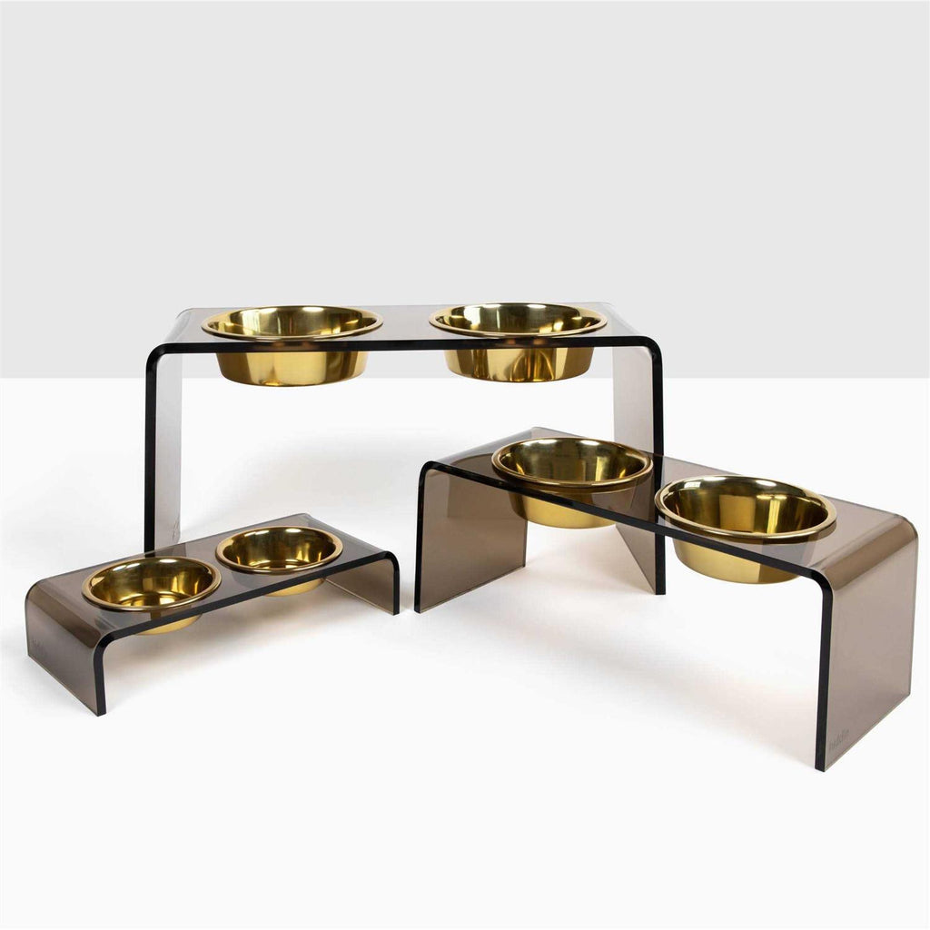 Acrylic Double Bowl Elevated Pet Feeder L7043